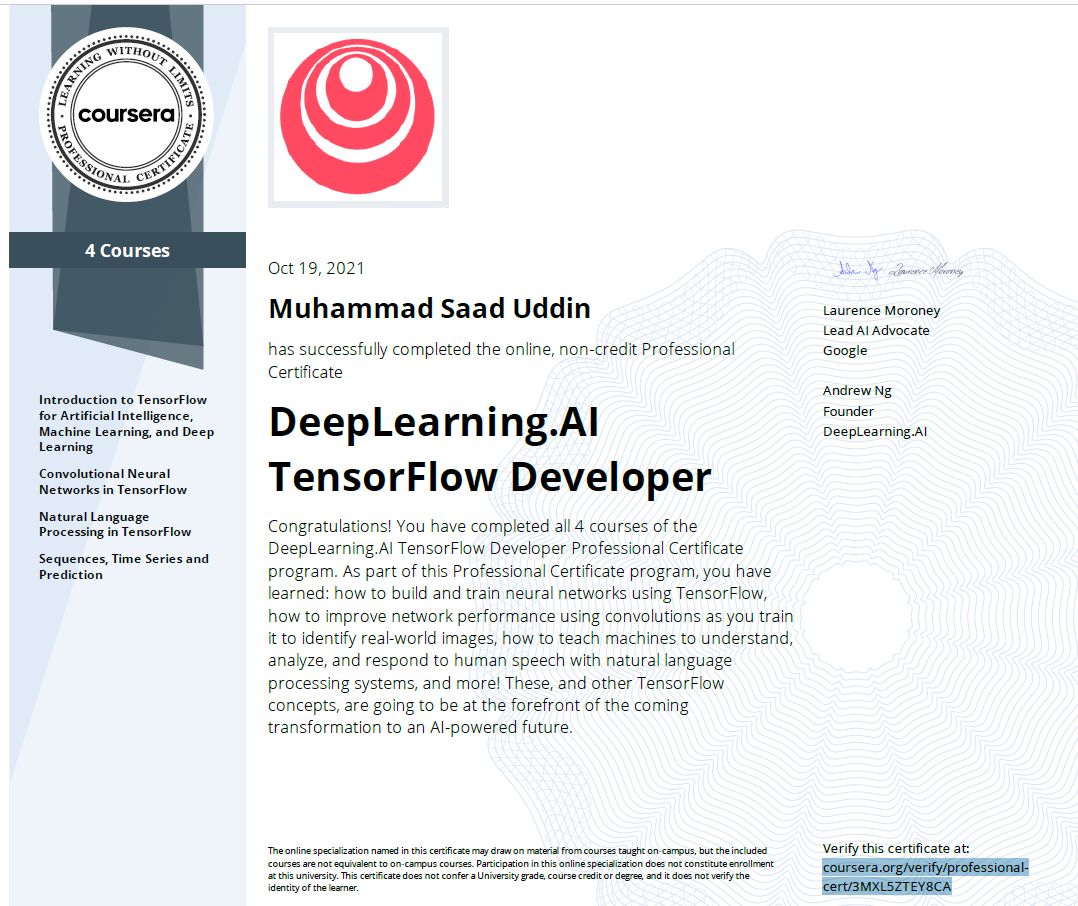 TensorFlow Developer